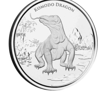 Komodo dragon 1 oz srebro