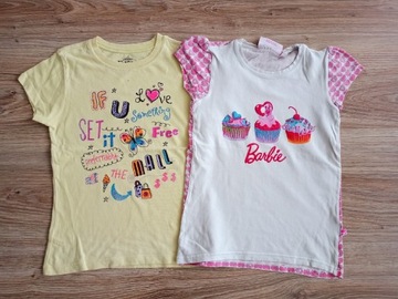 2 x Bluzka koszulka t-shirt Barbie rozm. 110/116