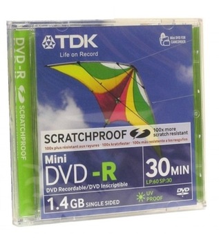 Płyta Mini DVD-R 1,4gb TDK 30min.scratchproof nowa