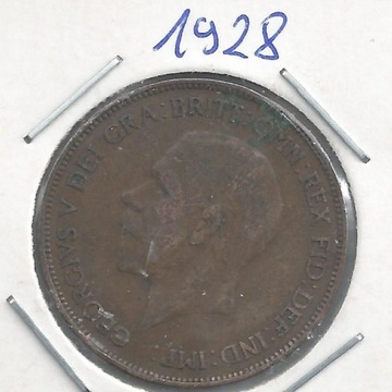 ONE Penny 1928 r Wielka Brytania Z/50