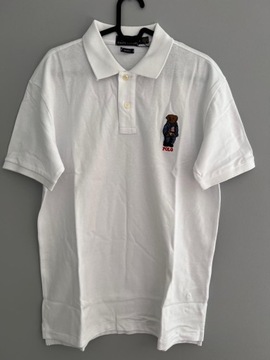 Koszulka biała Polo Ralph Lauren z nadrukiem