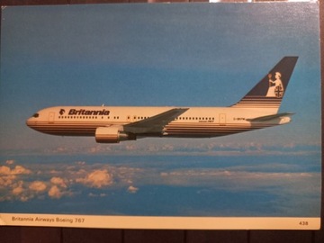 Pocztówka Britannia Airways Boeing 767 