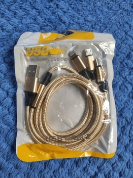 Kabel USB micro/lightning/ USB-C High Quality Nowy