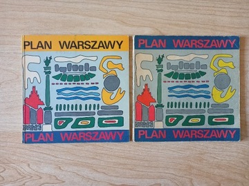 2 x Plan Warszawy arkuszowy 1970-1971 wydania 1-2