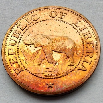LIBERIA 1 Cent 1971 okołoMENNICZA