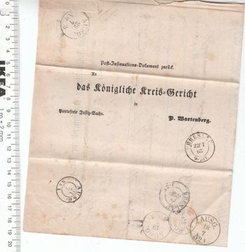 Niemcy Breslau Dokument Sądowy inflacyjny unikat 19 wiek
