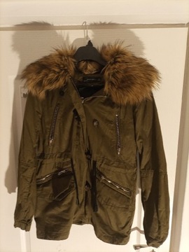 ZARA WOMAN KURTKA PARKA ZIELONA DUŻY MIŚ ZAMKI