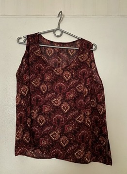 Burgundowy etno top XL XXL 42 44