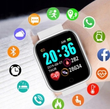 Biały Smartwatch PL Menu Licytacja od 1 zł