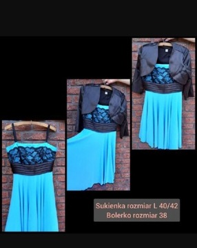 Błękitna sukienka wizytowa
