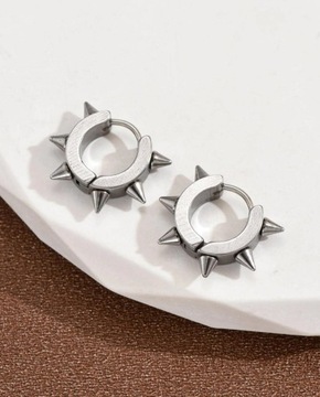 Nowe modne srebrne kolczyki z kolcami Gothic y2k