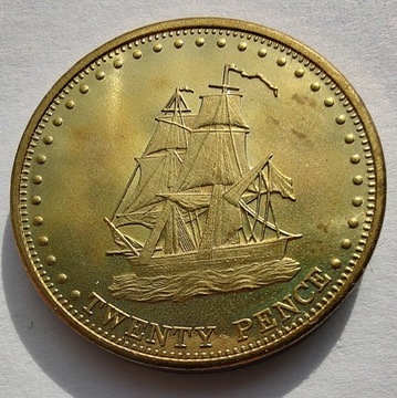 TRISTAN DA CUNHA 20 Pence 2008 okołoMENNICZA