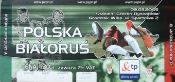 Bilet Polska - Białoruś 2005