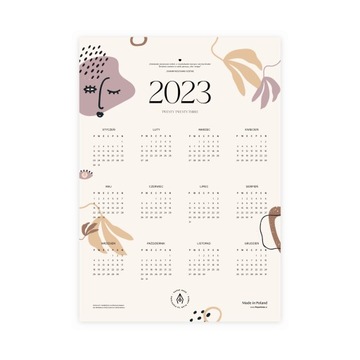 Roczny kalendarz 2023 z cytatem motywacyjnym A3