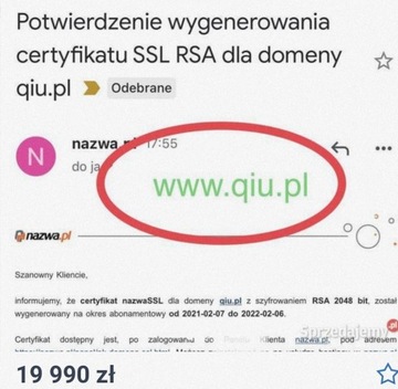 DOMENA trzyliterowa z końcówką PL! "Qiu.pl"