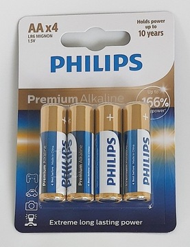 Philips Baterie alkaliczne premium AA 4szt 2033rok