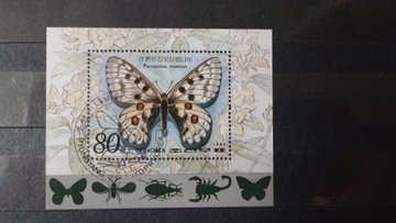 KOREA_ 1980r._fauna, motyle, znaczki kasowane