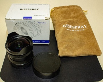 Obiektyw Risespray 7.5mm f2.8 m4/3 fisheye KOMPLET