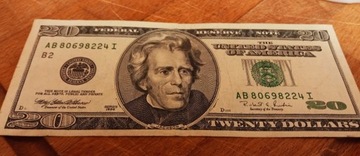 unikatowe 20 DOLLAR $ banknot 1996 USA dolar AB