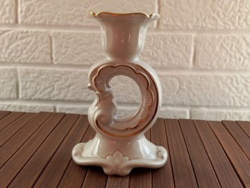 Porcelanowy świecznik sygnowany  ,vintage  