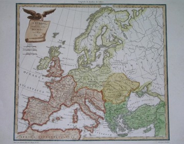 1812 MAPA EUROPA POLSKA Cesarstwo GOCI ANTYK 