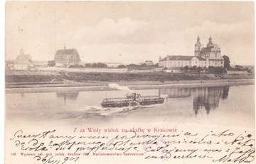 KRAKÓW- Z za Wisły widok na Skałkę w Krakowie-1901