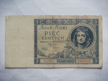 Bank Polski Pięć Złotych z 1930r