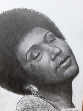 Aretha Franklin rysunek wokalistki 