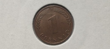 Niemcy 1 fenig, 1970 rok. Znak menniczy „F”. #S37