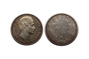 Bawaria, Ludwik II, 1 Gulden 1865 