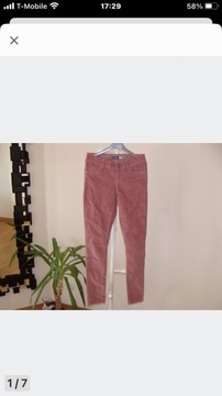 OKAIDI nowe sztruksowe spodnie skinny 153 na 12lat