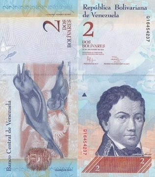 WENEZUELA 2 BOLIVARES 2012 UNC