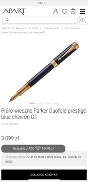 Pióro wieczne Parker Duofold prestige blue chevron GT