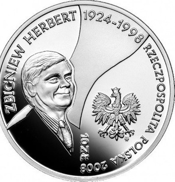 10 zł Zbigniew Herbert 2008 +gratis