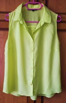 Limonkowa bluzka na lato, zwiewna, rozmiar M, Rese