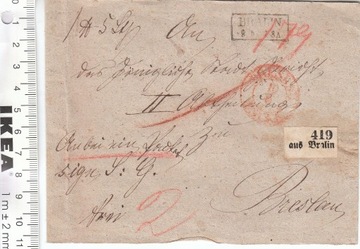 Niemcy BRESLAU Bralin List koperta  1879