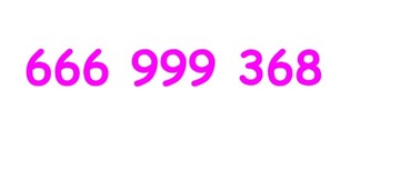 666 999 368 ZŁOTY NUMER w T-Mobile