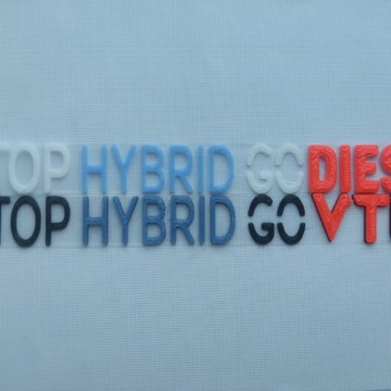 Naklejka 3D na samochód nowość "STOP HYBRID GO"HIT