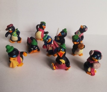 Zabawki, figurki kinder pingwiny