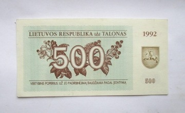 500 Talonas 1992 r.  Litwa