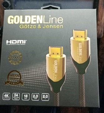 Przewód HDMI GoldenLine 24 karatowe złoto