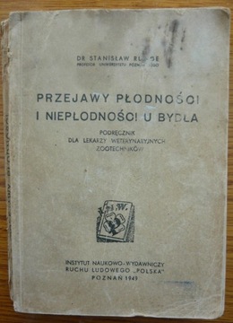 Przejawy płodności i niepłodności u bydła 1949 r. 