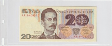 20 zł 1 czerwca 1982 r.  Ser. AR  UNC