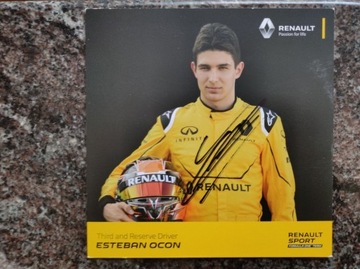Esteban Ocon Renault Formuła1 F1 Podpis Autograf