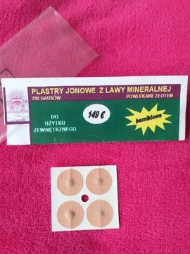 Lecznicze plastry jonowe z lawy mineralnej złocone