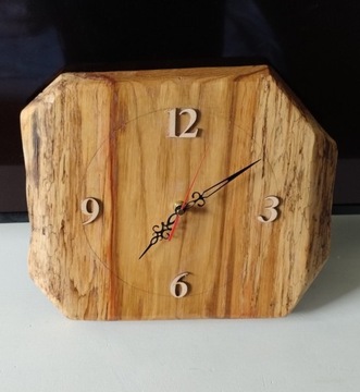 Zegar drewniany ścienny rękodzieło 