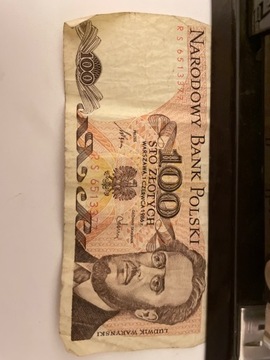 Banknot 100zl z 1986 roku