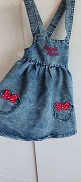 Sukienka dżinsowa na szelkach Minnie r.116