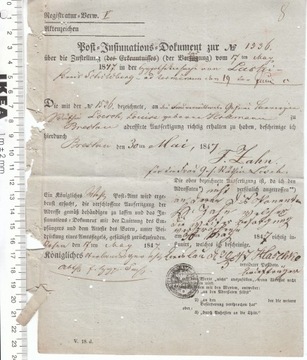 Niemcy BRESLAU List dokument 19 wiek