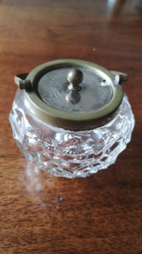Cukiernica szklana z posrebrzaną pokrywą vintage